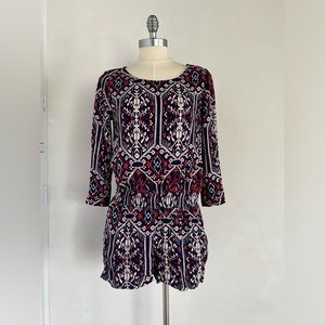 Ella Moss shorts romper navy, red, cream Size Medium